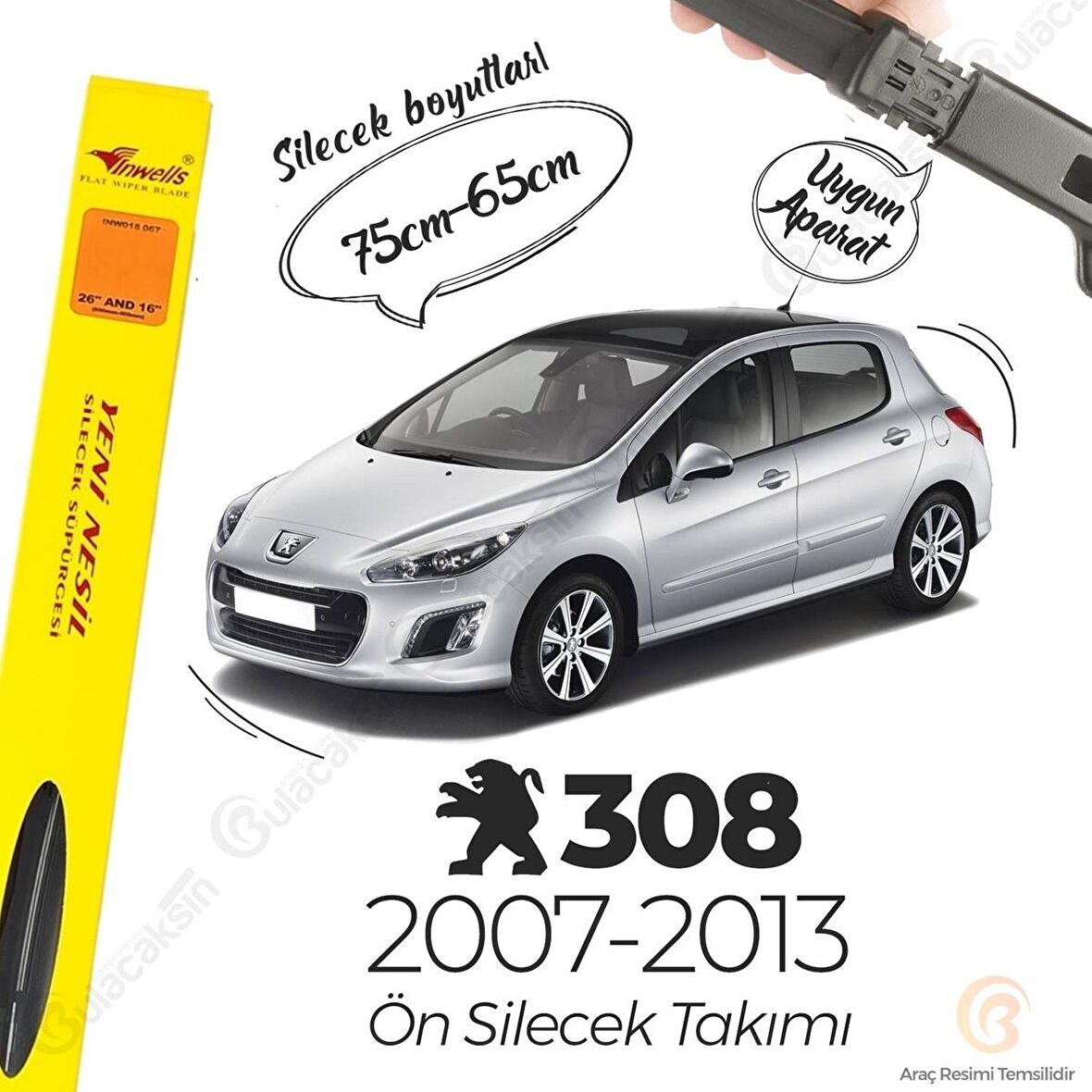 Peugeot 308 Muz Silecek Takımı (2007-2013) İnwells