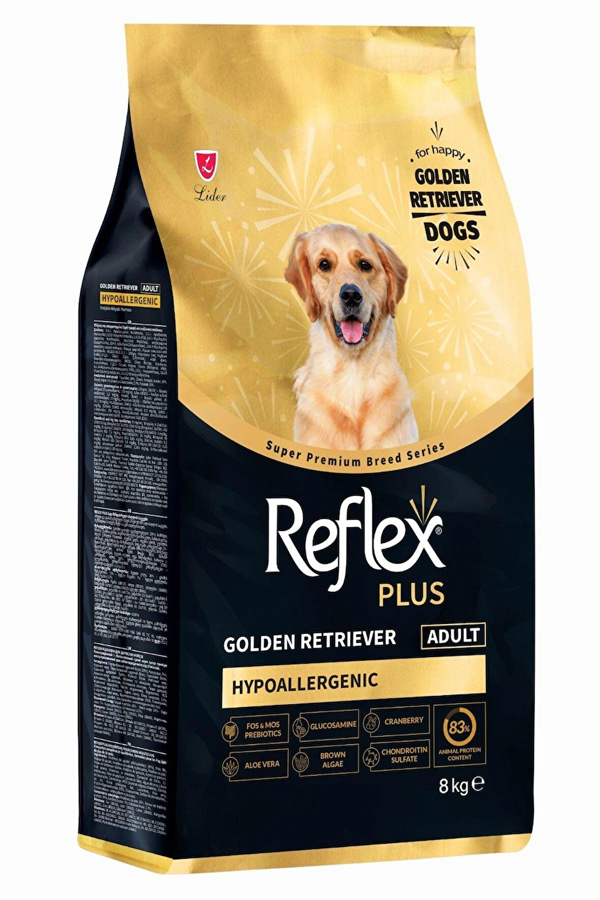 Reflex plus golden retriever adult 8kg (hypoallergenic) hipoalerjenik köpek maması yetişkin