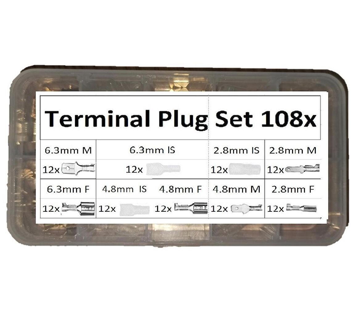 Yate10 108 Adet Nikel Terminal Konnektör Seti Kutulu