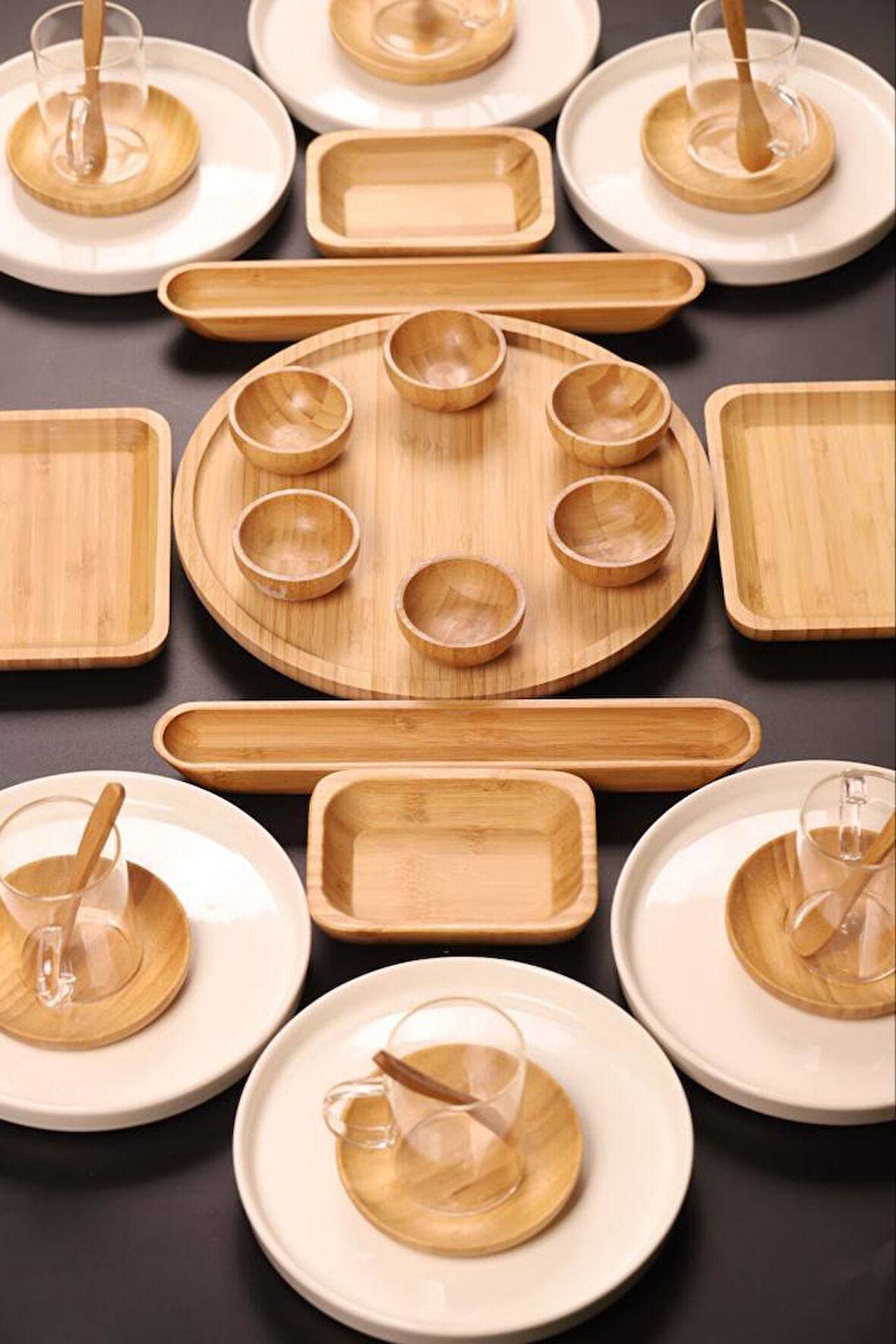 Atbyhome Kira 37 Parça Seramik Kahvaltı Takımı - Lüx kahvaltılık sunum seti