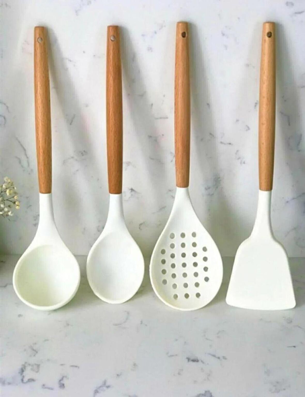 Bambu Saplı Silikon Uçlu 4 Parça Mutfak Servis Seti