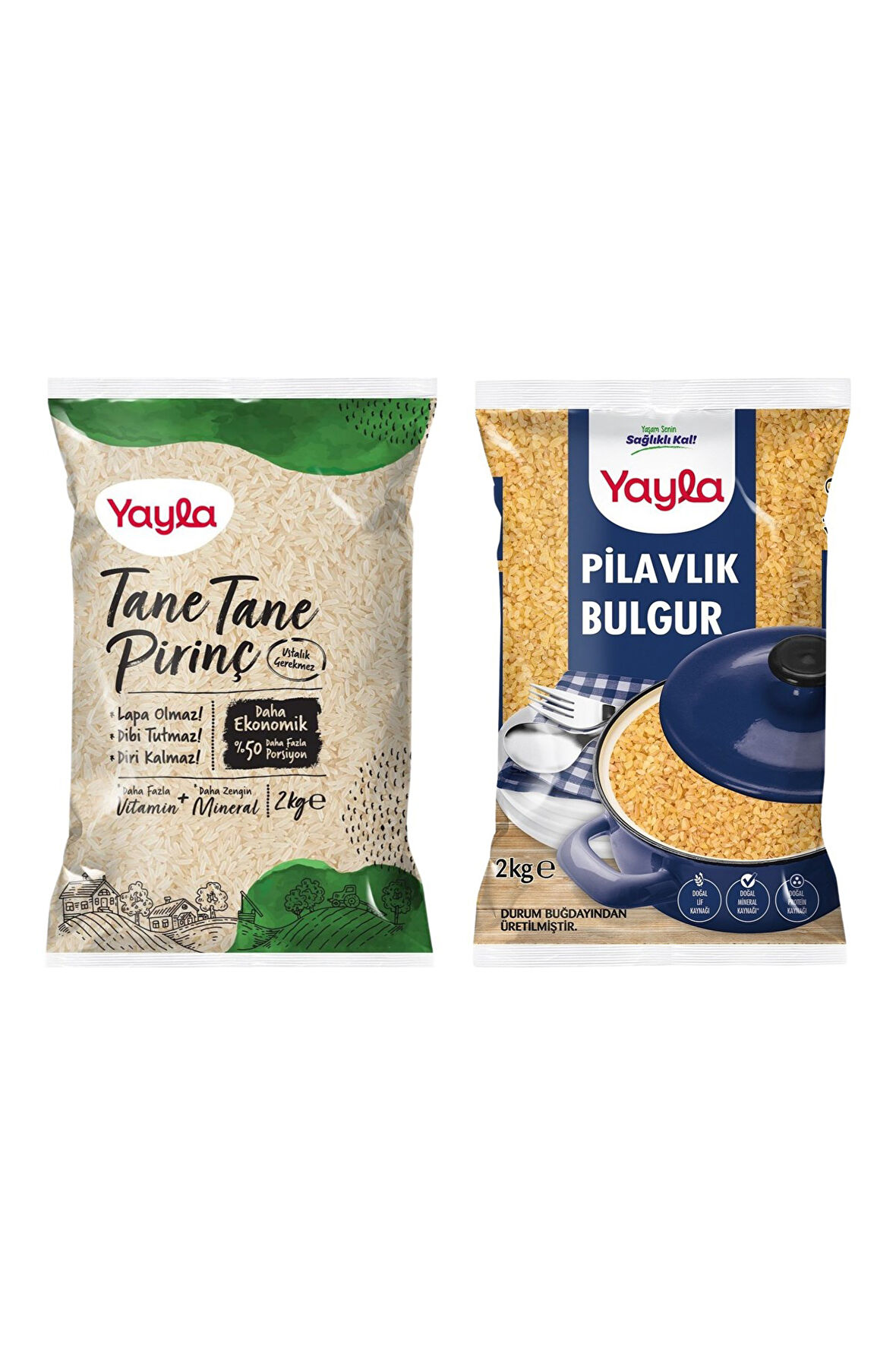 Yayla Bakliyat Paketi(Tane Tane Pirinç 2 kg + Yeşil Mercimek 1 kg)