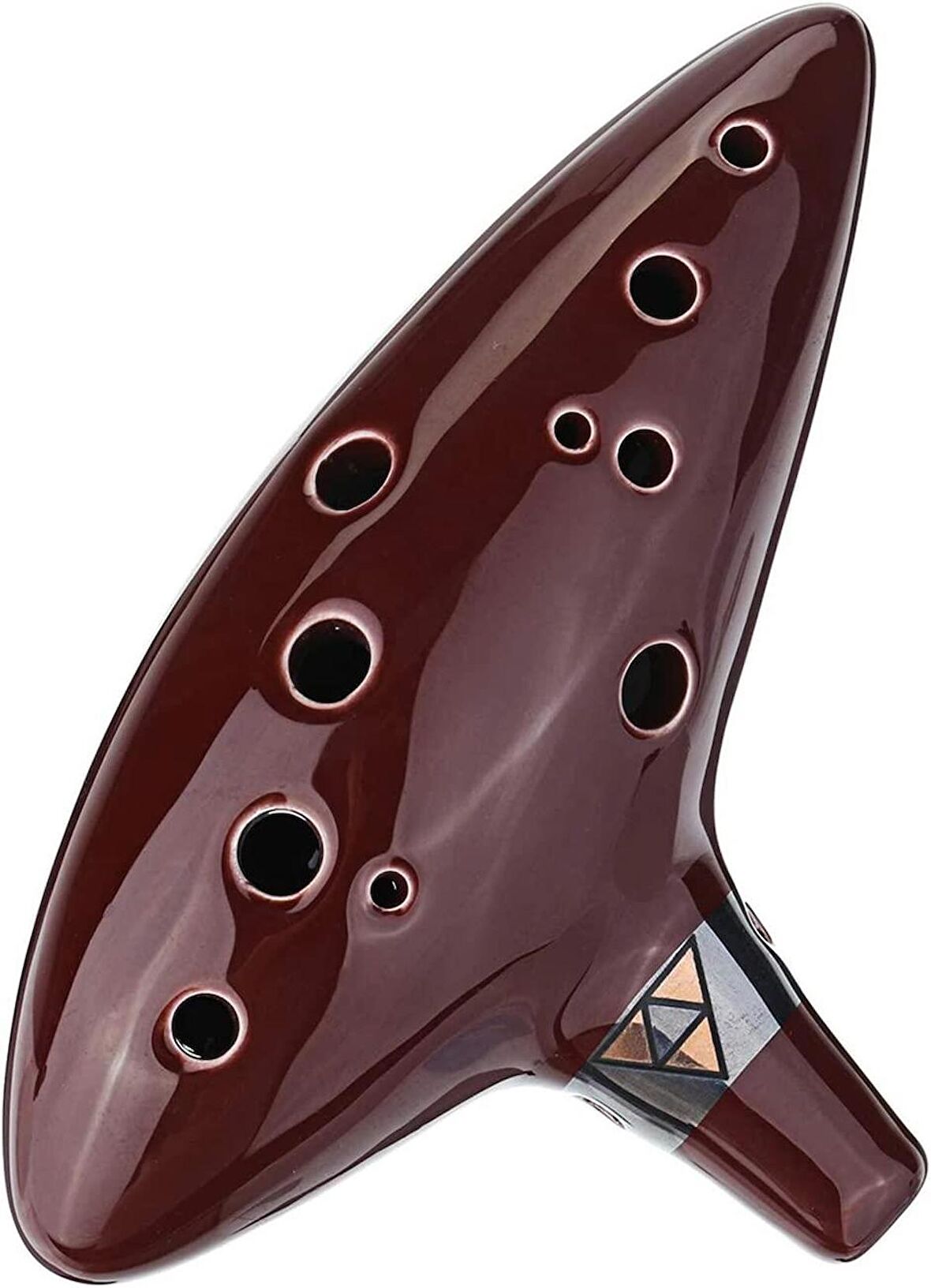 Valkyrie Ocarina 12 Delik Ocarina Seramik Alto C Ocarina Flüt Mavi Ocarina Sualtı Müzik Nefesli Enstrüman Kahverengi