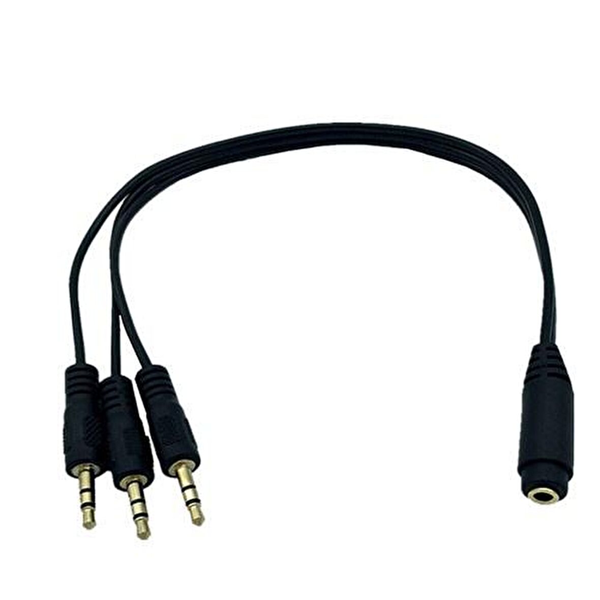 ses sistemi kablosu 3 erkek 1 dişi 3,5mm stereo kablo