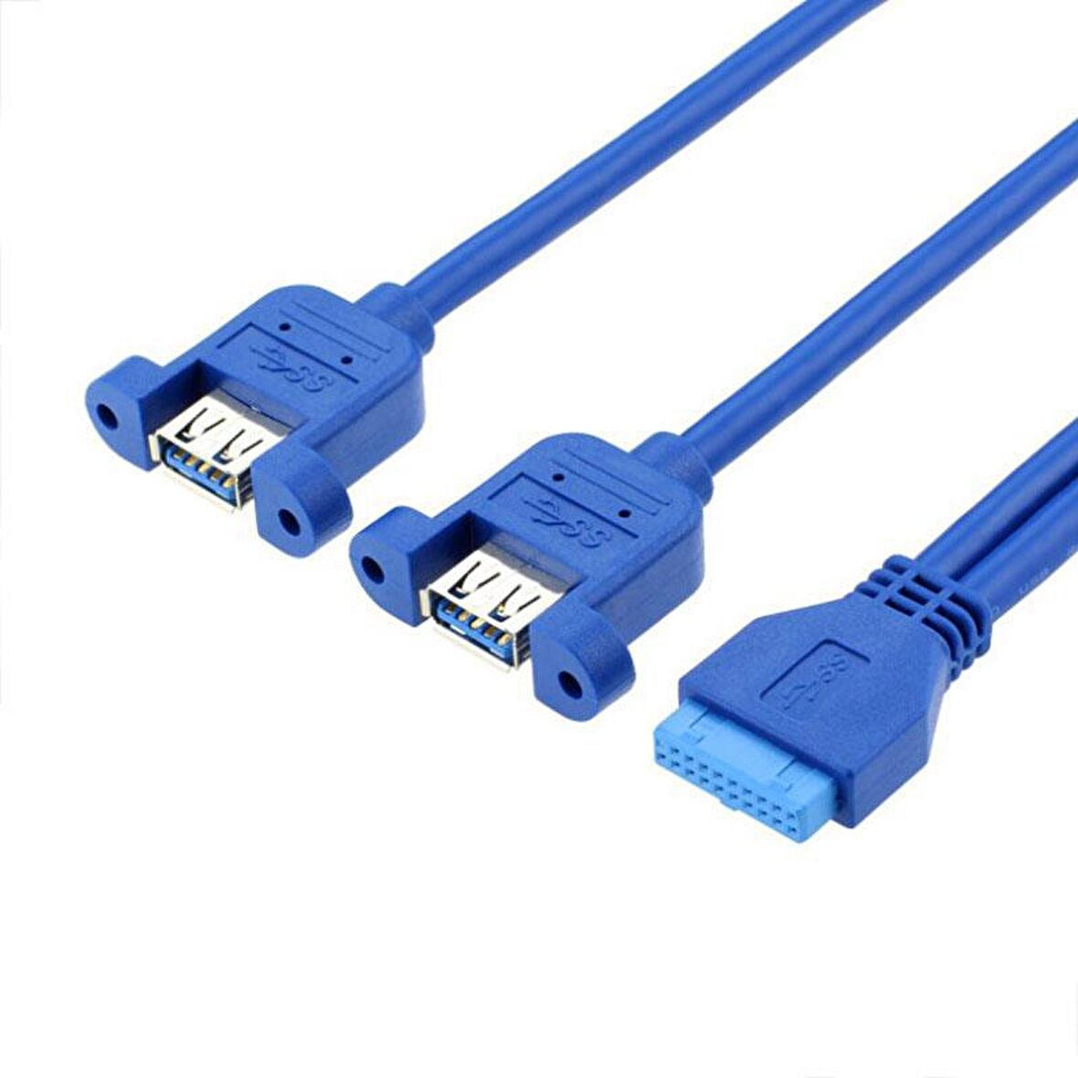 19 pin usb 3.0 dişi to 2x usb 3.0 dişi panel tipi kablo