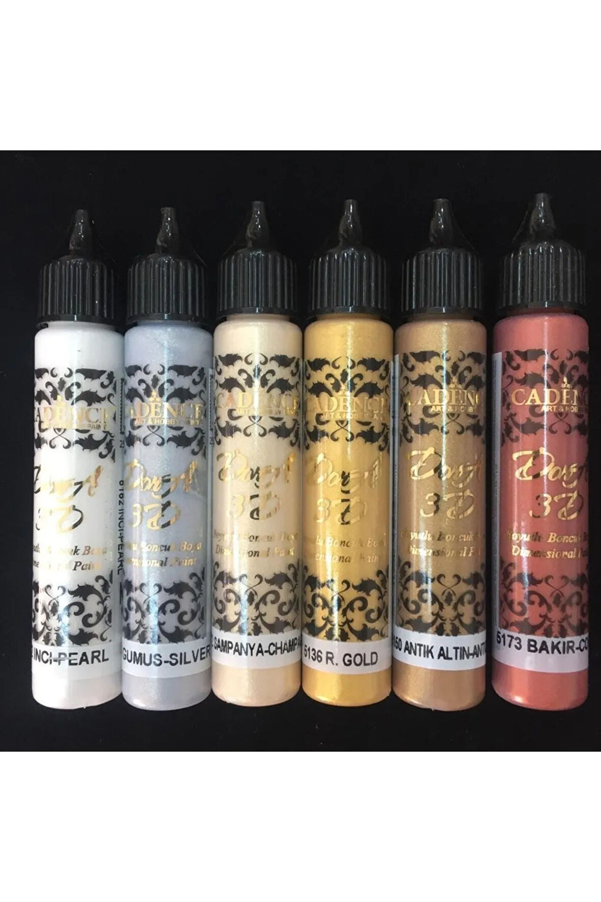 3d Boncuk Boya 6 Lı Set-1 / Boyutlu Boya 25 ml X 6 Adet
