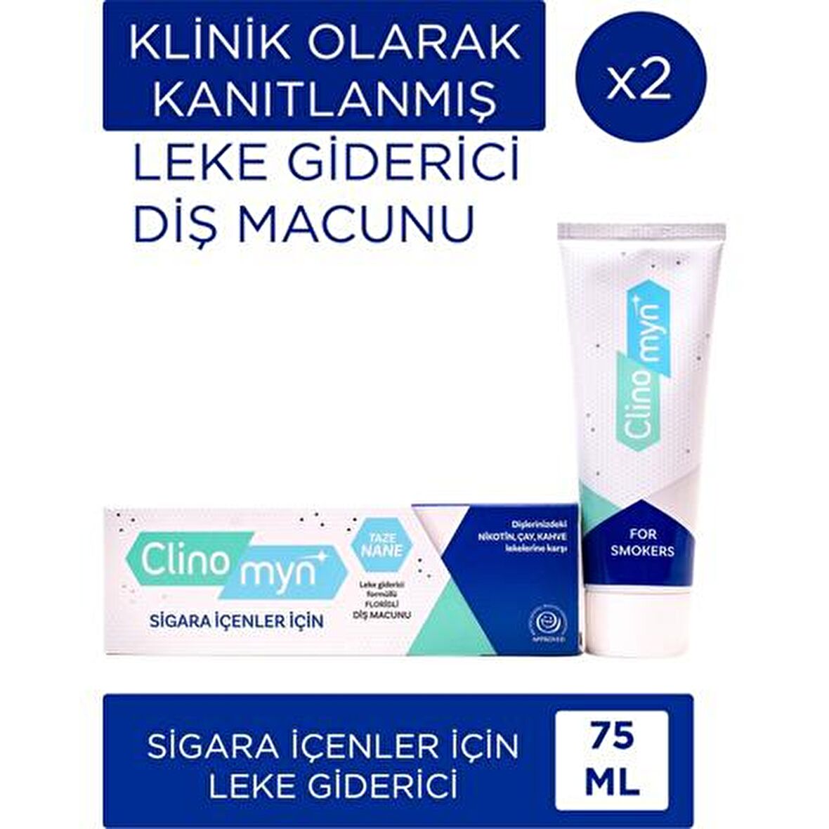 Clinomyn Sigara İçenler İçin Diş Macunu 75 ml x 2 adet