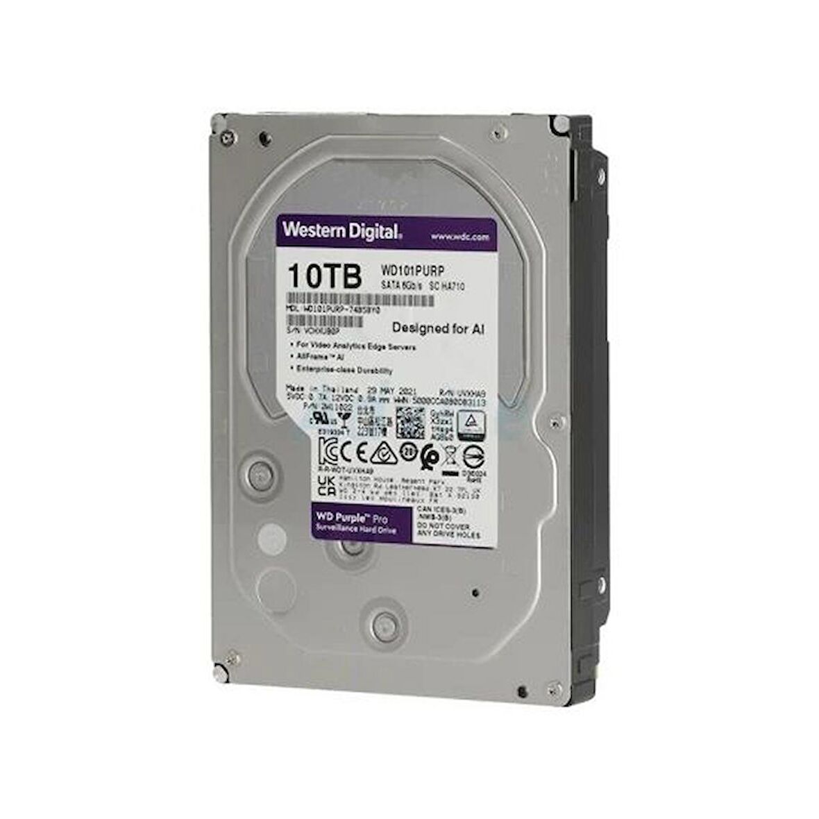 Western Digital WD Purple WD101PURP Sata 3.0 7200 RPM 3.5 inç 10 TB Harddisk