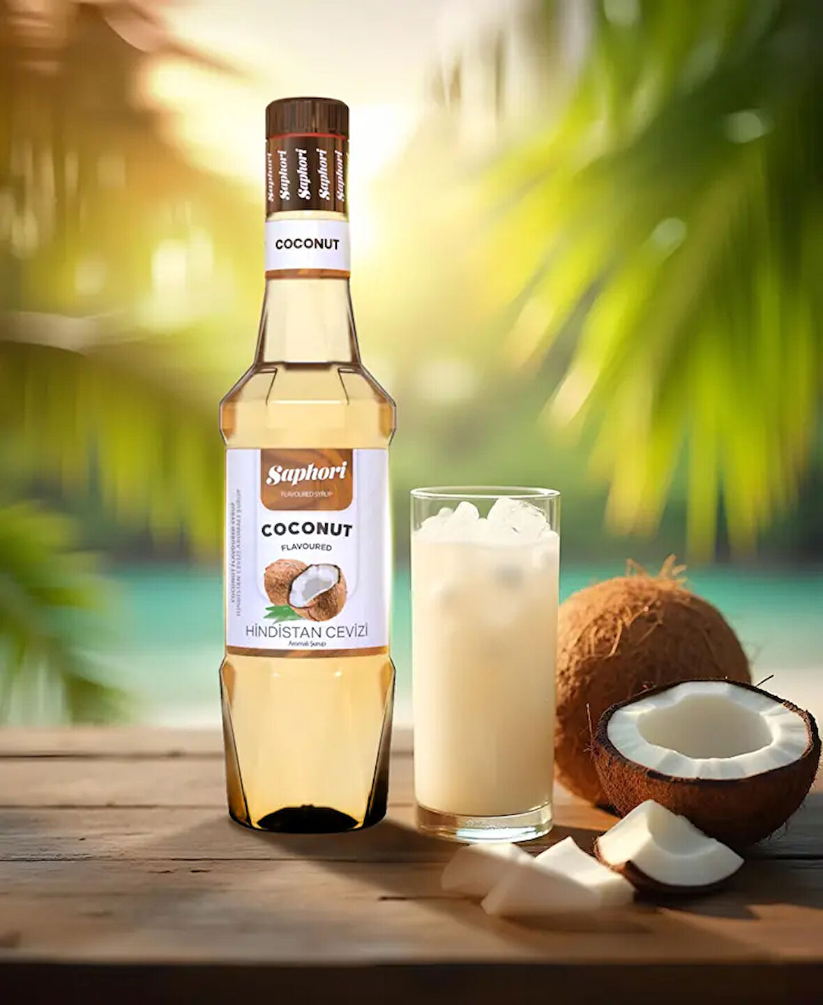 Saphori Hindistan Cevizi (Coconut) Aromalı Kokteyl Şurubu Hindistan Cevizi Şurubu 700 ML