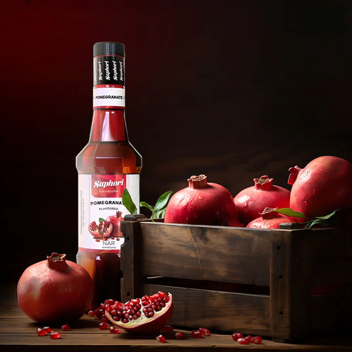 Saphori Nar Aromalı Kokteyl Şurubu Nar Şurubu 700 ML