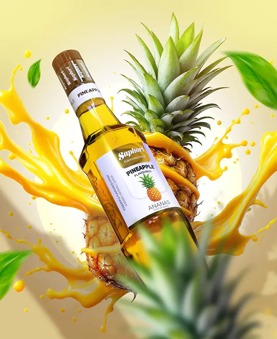 Saphori Ananas Aromalı Kokteyl Şurubu Ananas Şurubu 700 ML