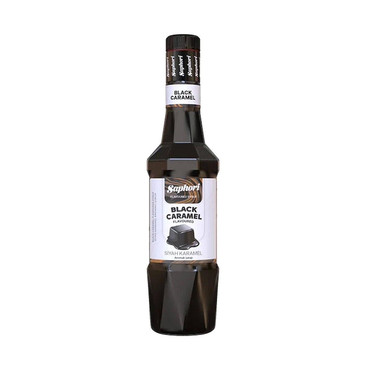 Saphori Siyah Karamel Aromalı Kokteyl Şurubu Siyah Karamel Şurubu 700 ML