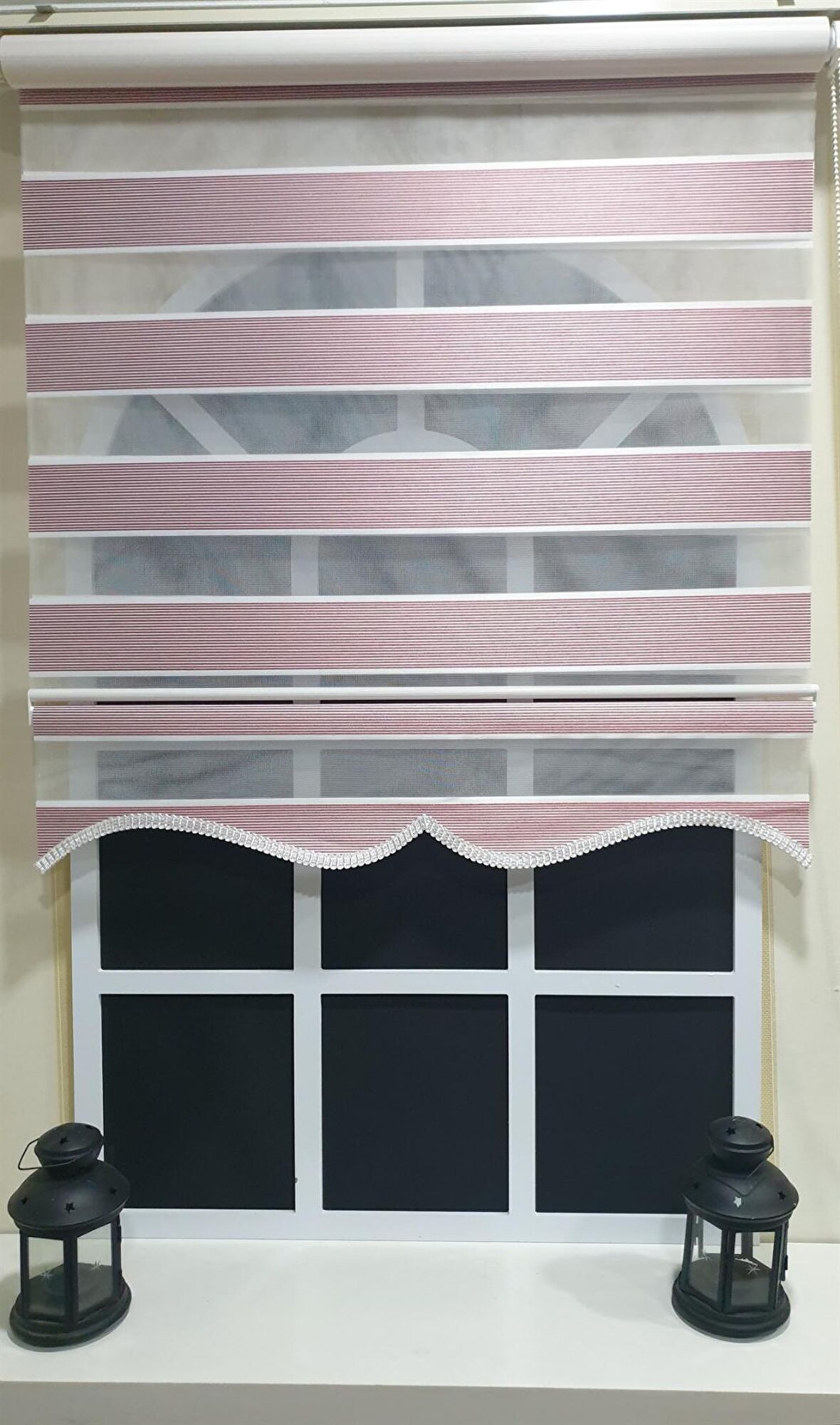 Zebra Stor Perde Kırmızı Mikro Plise Etek Dilimli STB1906 V 01