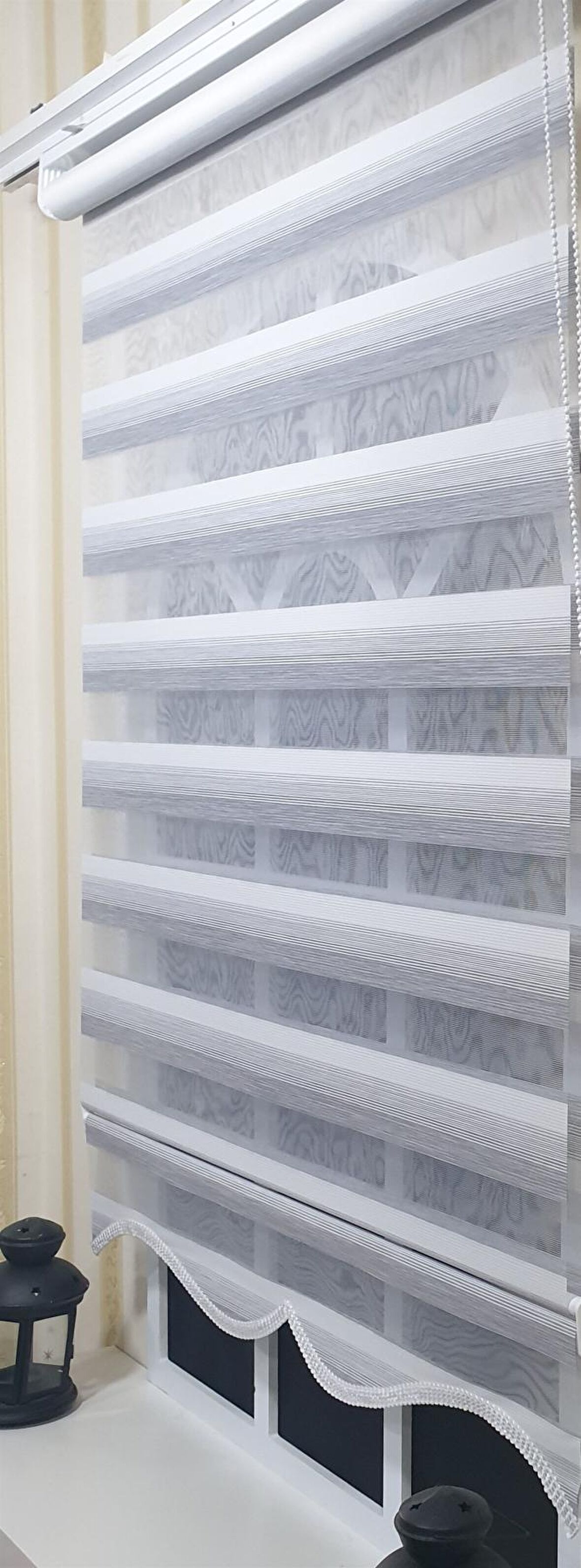 Zebra Stor Perde Gri Renk Geçişli Etek Dilimli ST 013