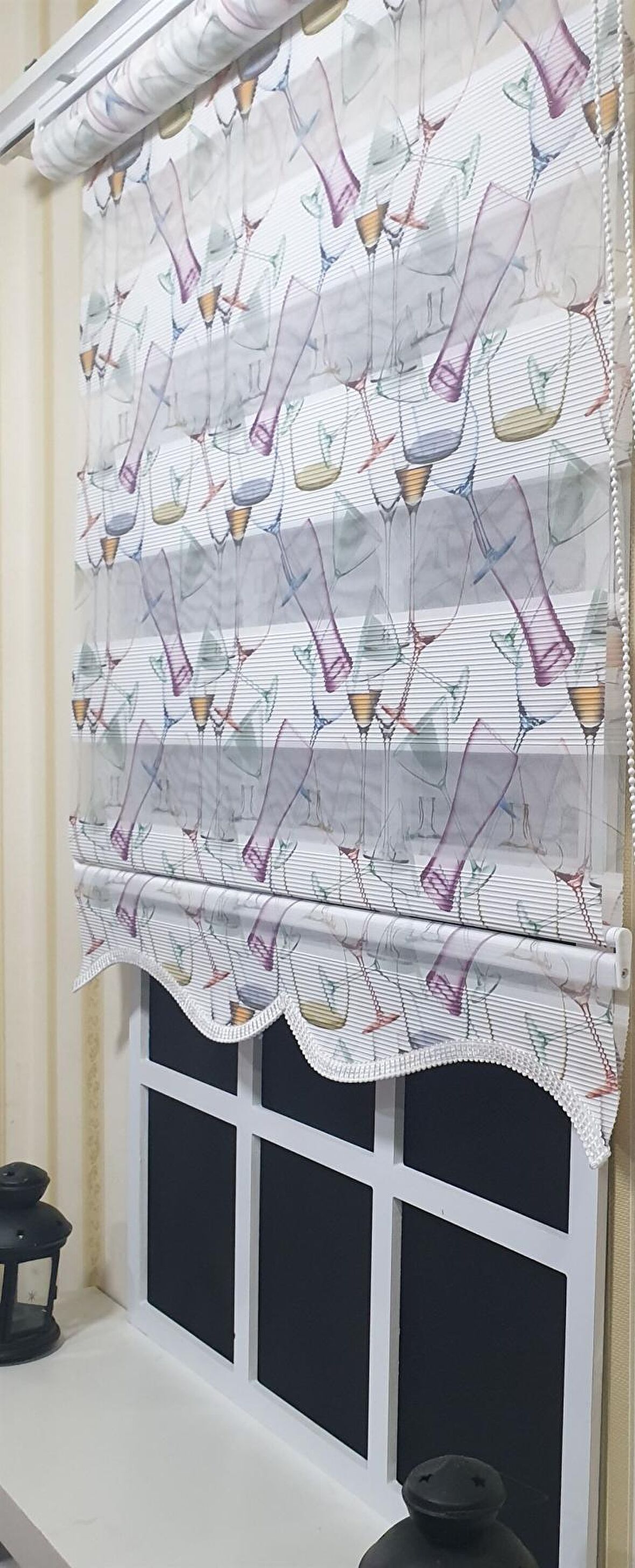 Pliseli Zebra Stor Kadeh Baskılı Etek Dilimli ST 027