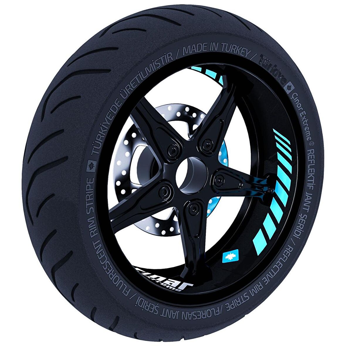 Gp Racing İç Jant Şeridi Sticker Reflektif & Floresan Renkler Çınar Extreme  Nane Yeşili