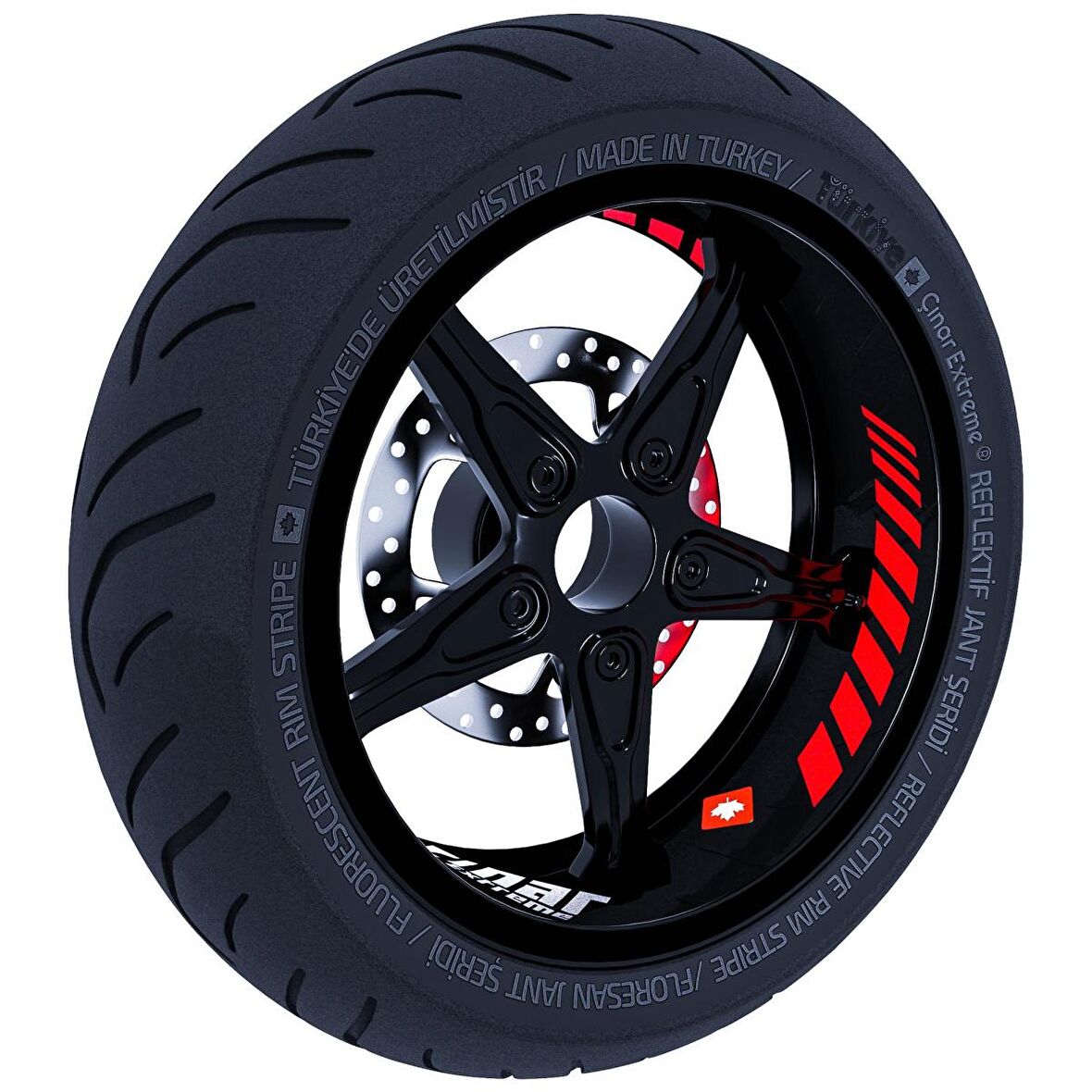 Gp Racing Reflektif Kırmızı İç Jant Şeridi Sticker Çınar Extreme
