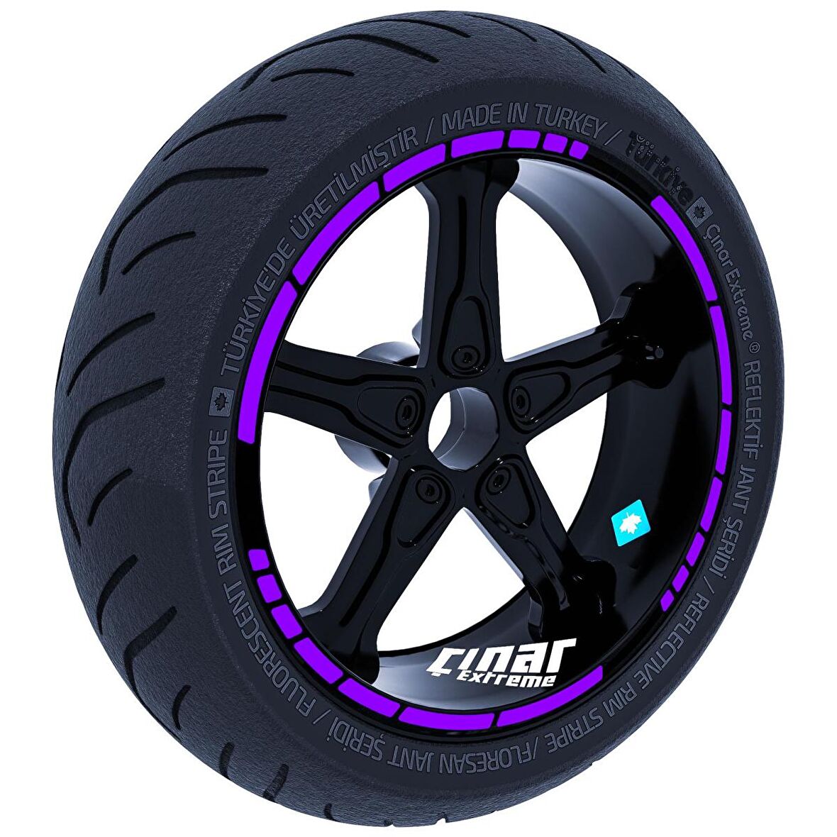 Moto GP Stili Patlıcan Moru Jant Şeridi Sticker Çınar Extreme