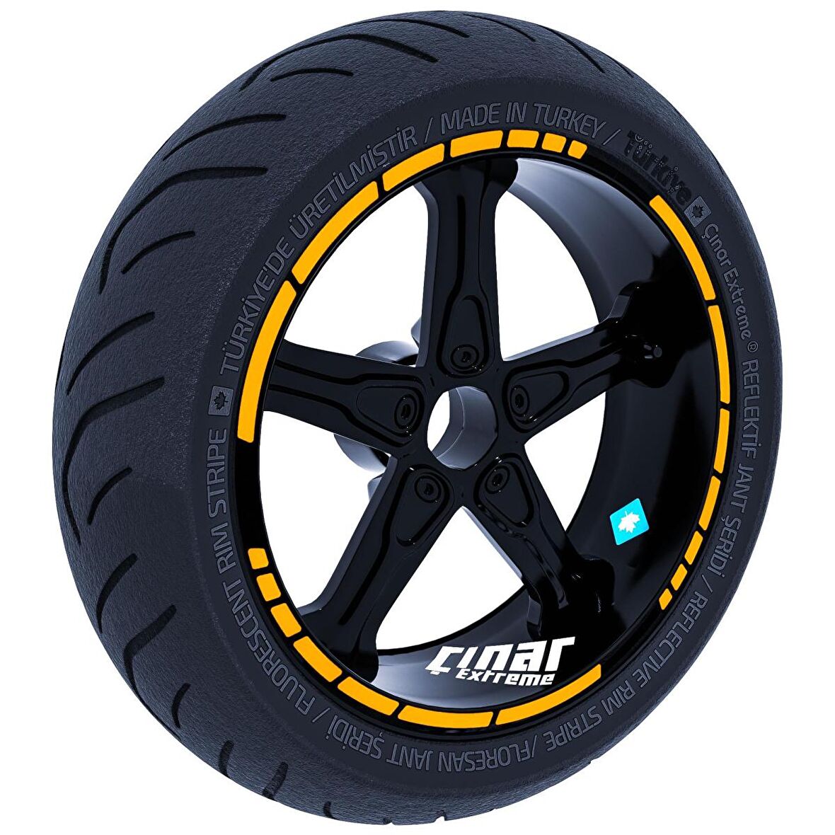 Moto GP Stili Taksi Sarısı Jant Şeridi Sticker Çınar Extreme