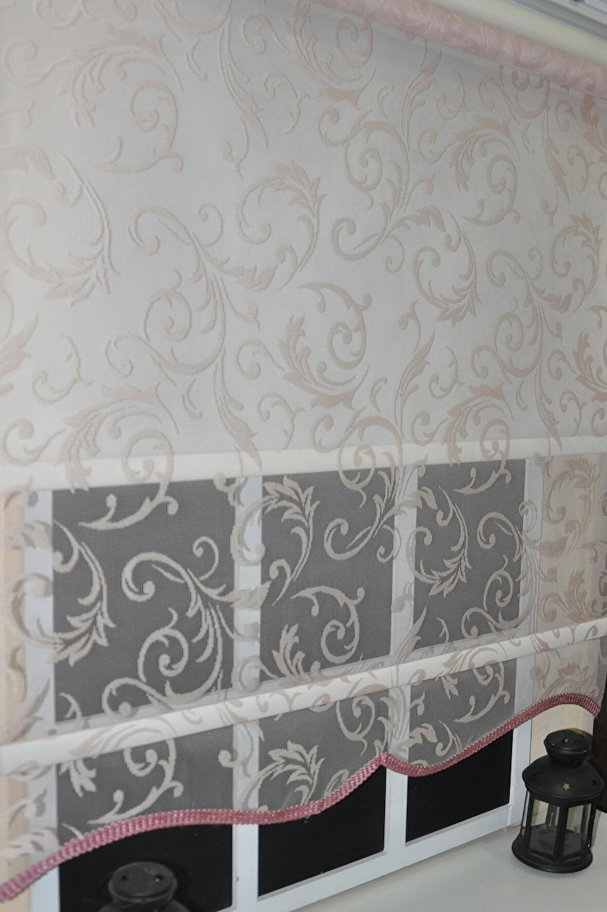 Çift Mekanizmalı Pembe Tül Stor Perde STB-130