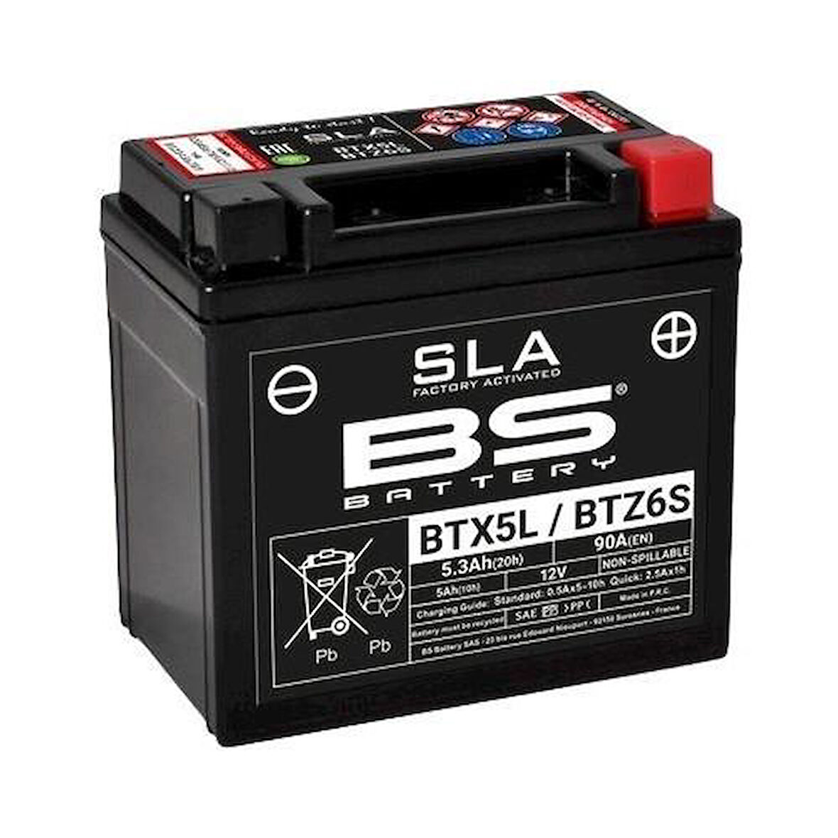 Bs Btx5l/Btz6S Sla 2004-2018 Honda CRF 250 X Uyumlu Akü Jel Akü