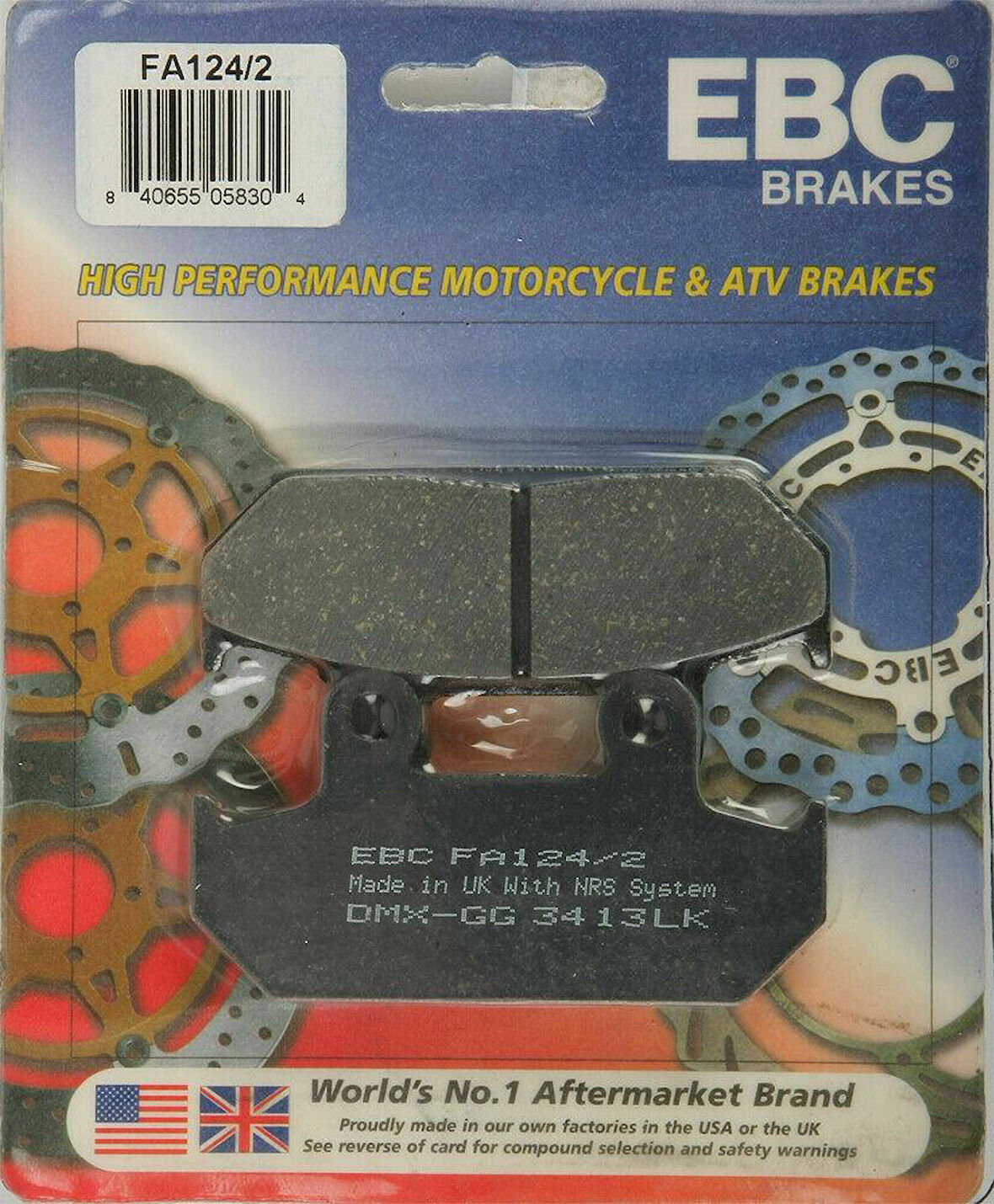 Ebc Fa124-2 1990-2000 Honda Goldwing GL 1500 SE Uyumlu Ön Fren Balatası Organik Balata