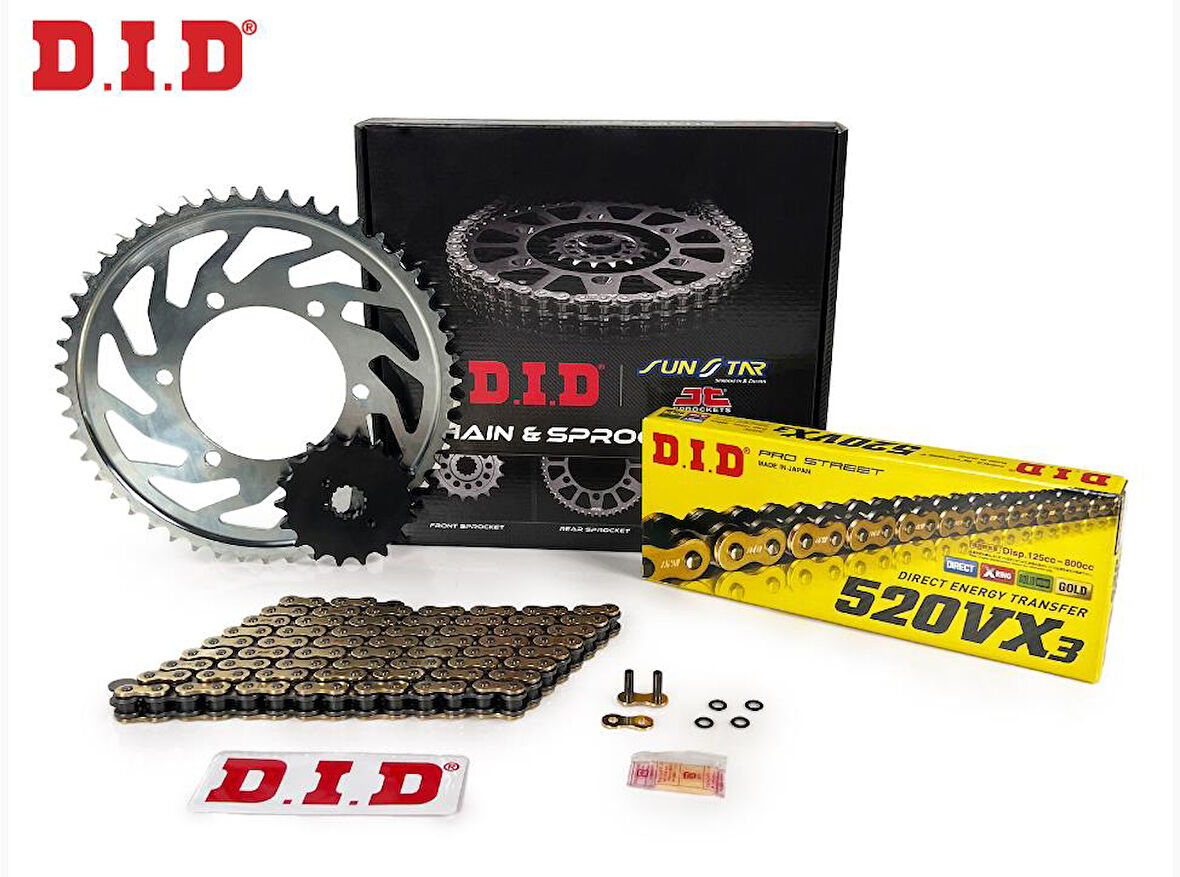 Did-Sunstar 2012-2013 Honda NC 700 S Uyumlu Zincir Dişli Set Gold (Sarı) Renk