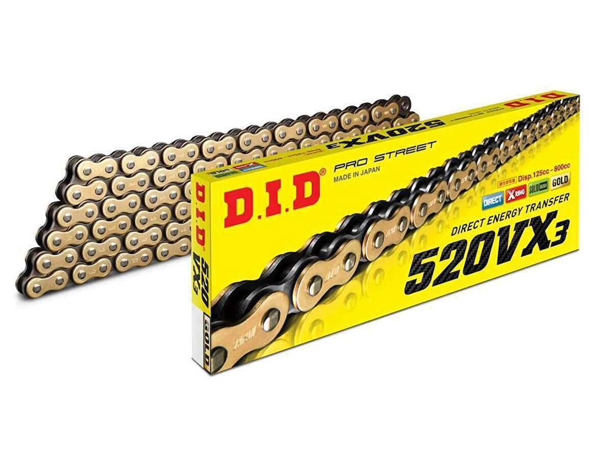 Did 520-118Vx3 2016-2022 Husqvarna Supermoto 701 Uyumlu Zincir Vx3 Xring Gold (Sarı) Renk