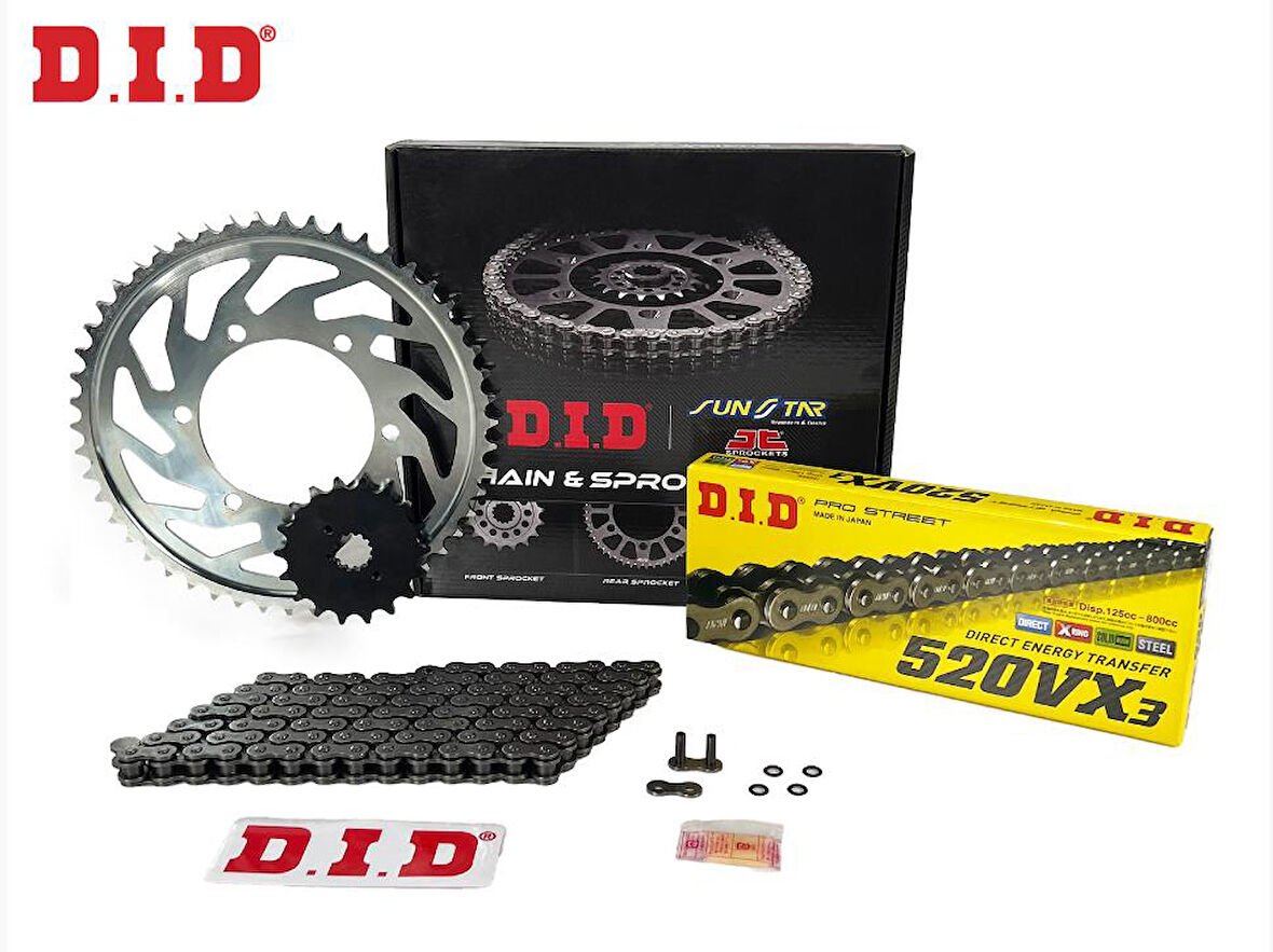 Did-Jt 2006-2007 Kawasaki KLE 500 Uyumlu Zincir Dişli Set Çelik Renk