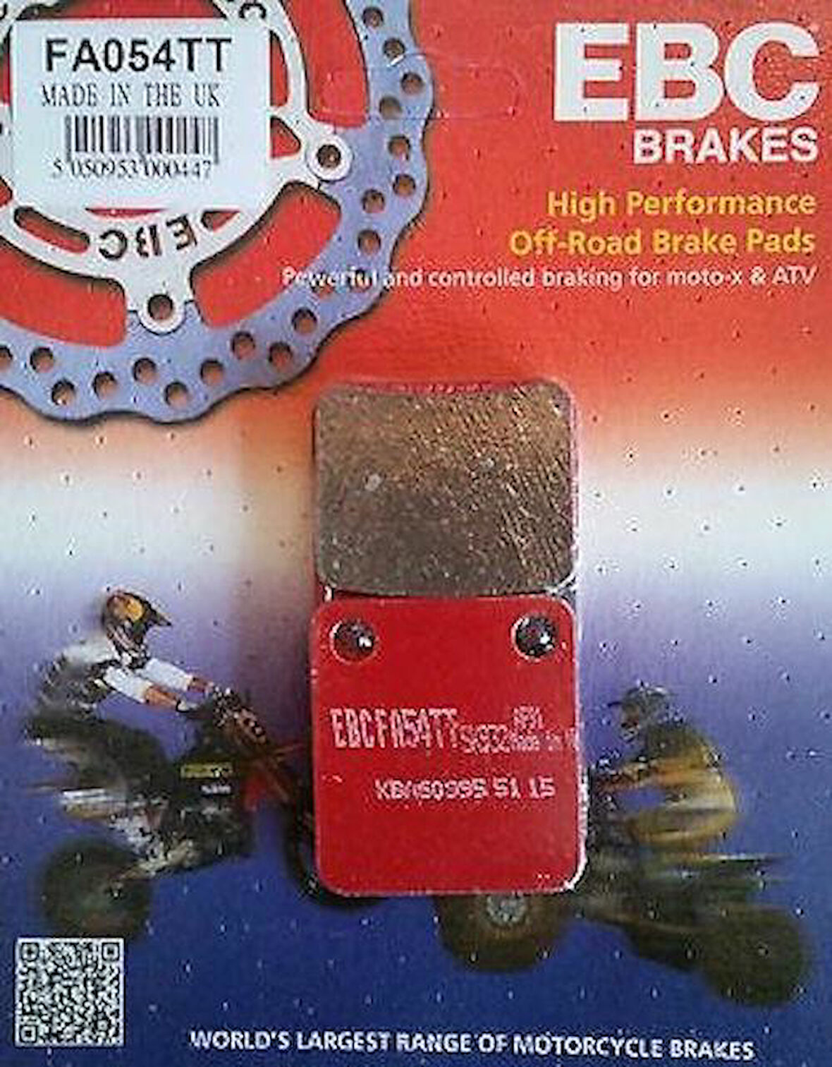 Ebc Fa054Tt 2000-2023 Kawasaki KX 65 Uyumlu Arka Fren Balatası Karbon Balata