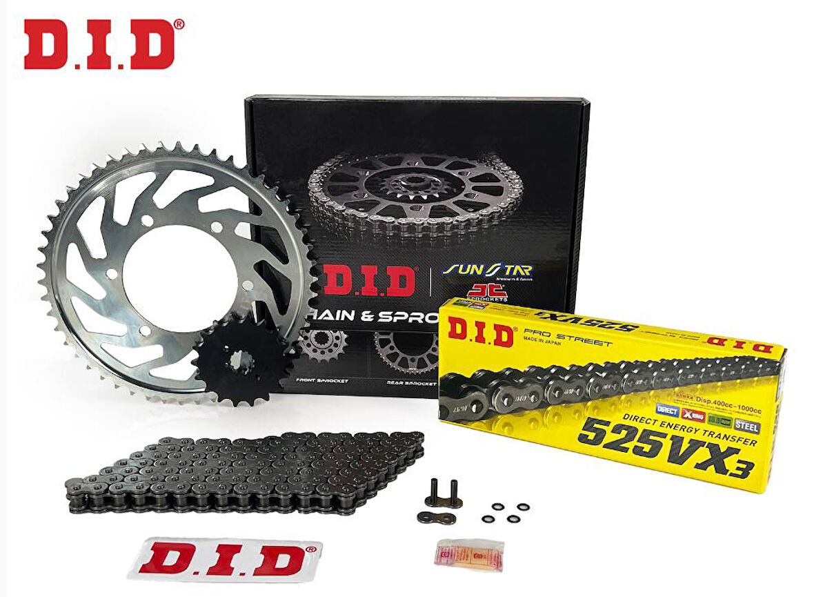 Did-Sunstar 2005-2009 KTM 990 Adventure Uyumlu Zincir Dişli Set Çelik Renk