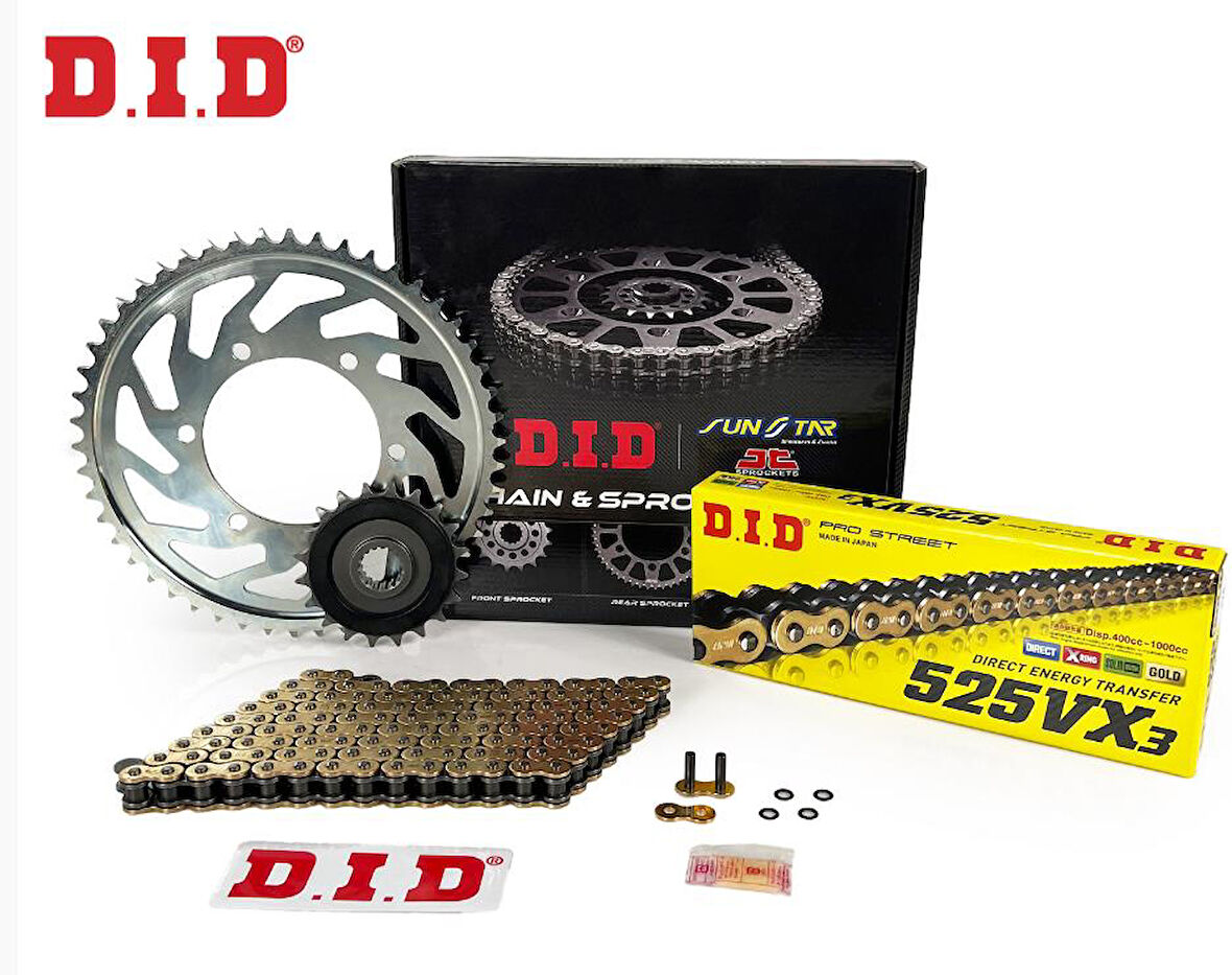 Did-Jt 2017-2019 KTM 1090 Adventure R Uyumlu Zincir Dişli Set Gold (Sarı) Renk