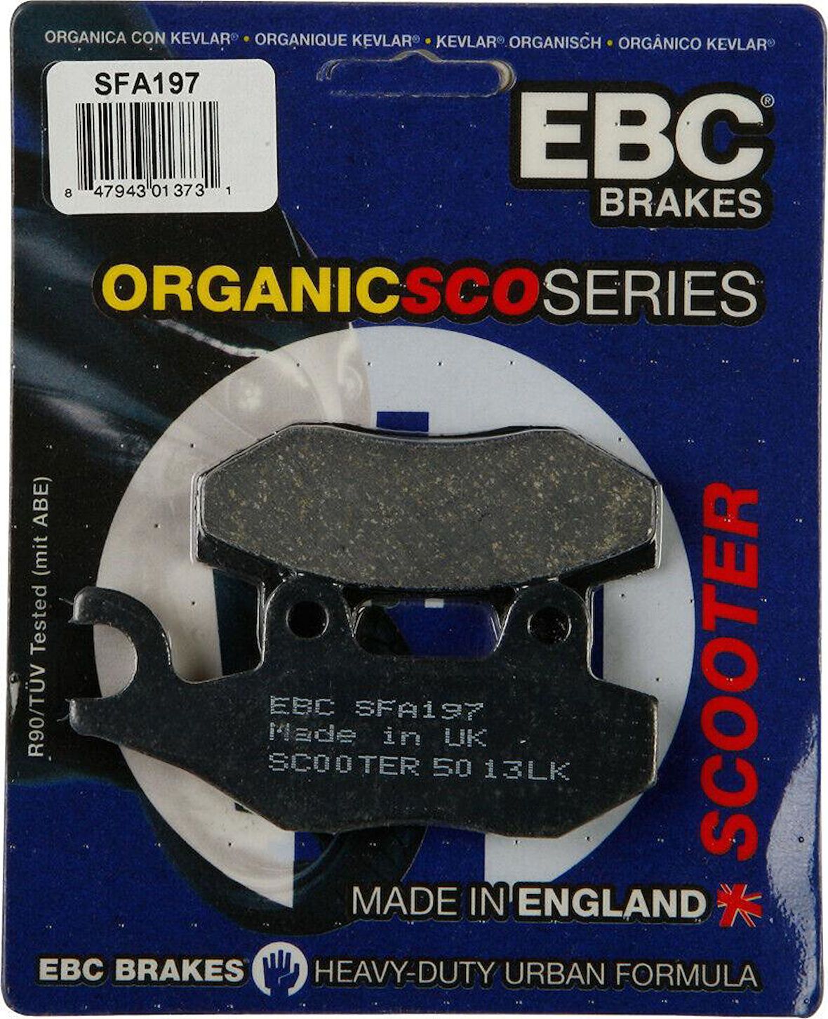 Ebc Sfa197 2001-2007 Kymco Grand Dink 150 Uyumlu Arka Fren Balatası Organik Balata