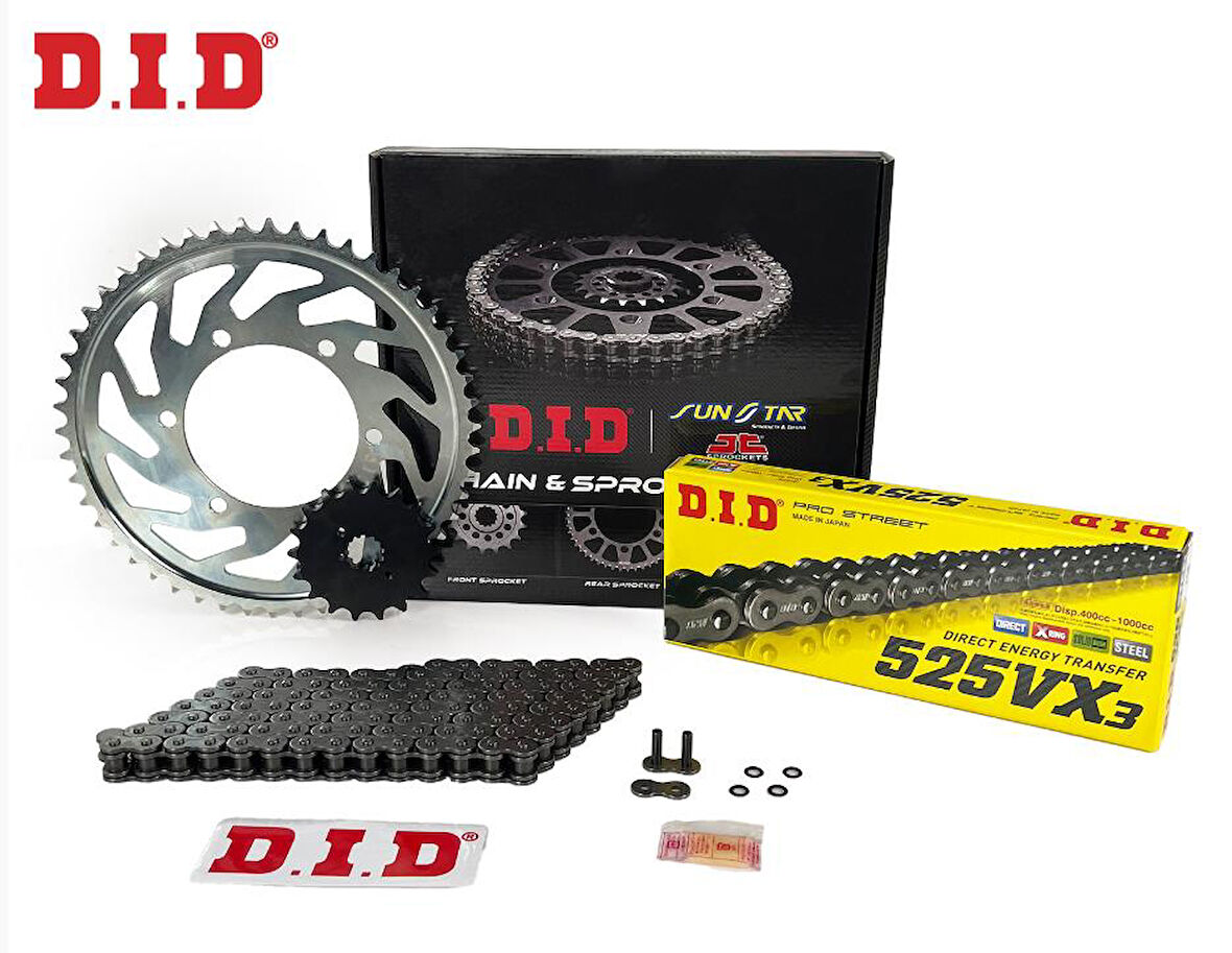 Did-Jt 2004-2024 Suzuki V-Strom DL650 Uyumlu Zincir Dişli Set Çelik Renk