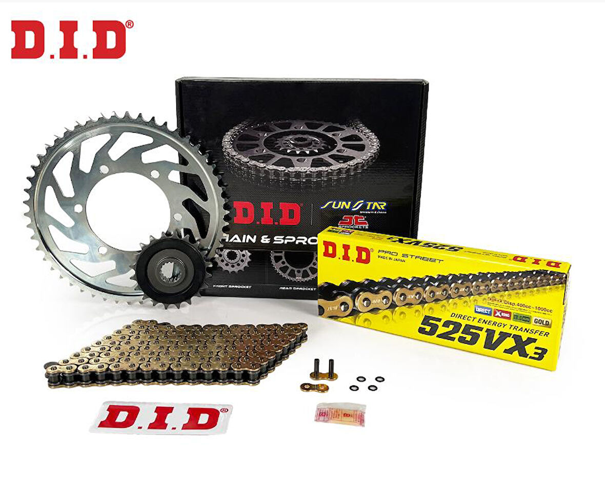 Did-Jt 2002-2010 Suzuki V-Strom DL1000 Uyumlu Zincir Dişli Set Gold (Sarı) Renk