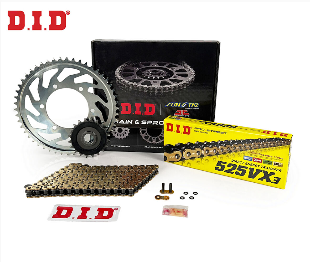 Did-Jt 2015-2024 Suzuki V-Strom 650 XT ABS Uyumlu Zincir Dişli Set Gold (Sarı) Renk