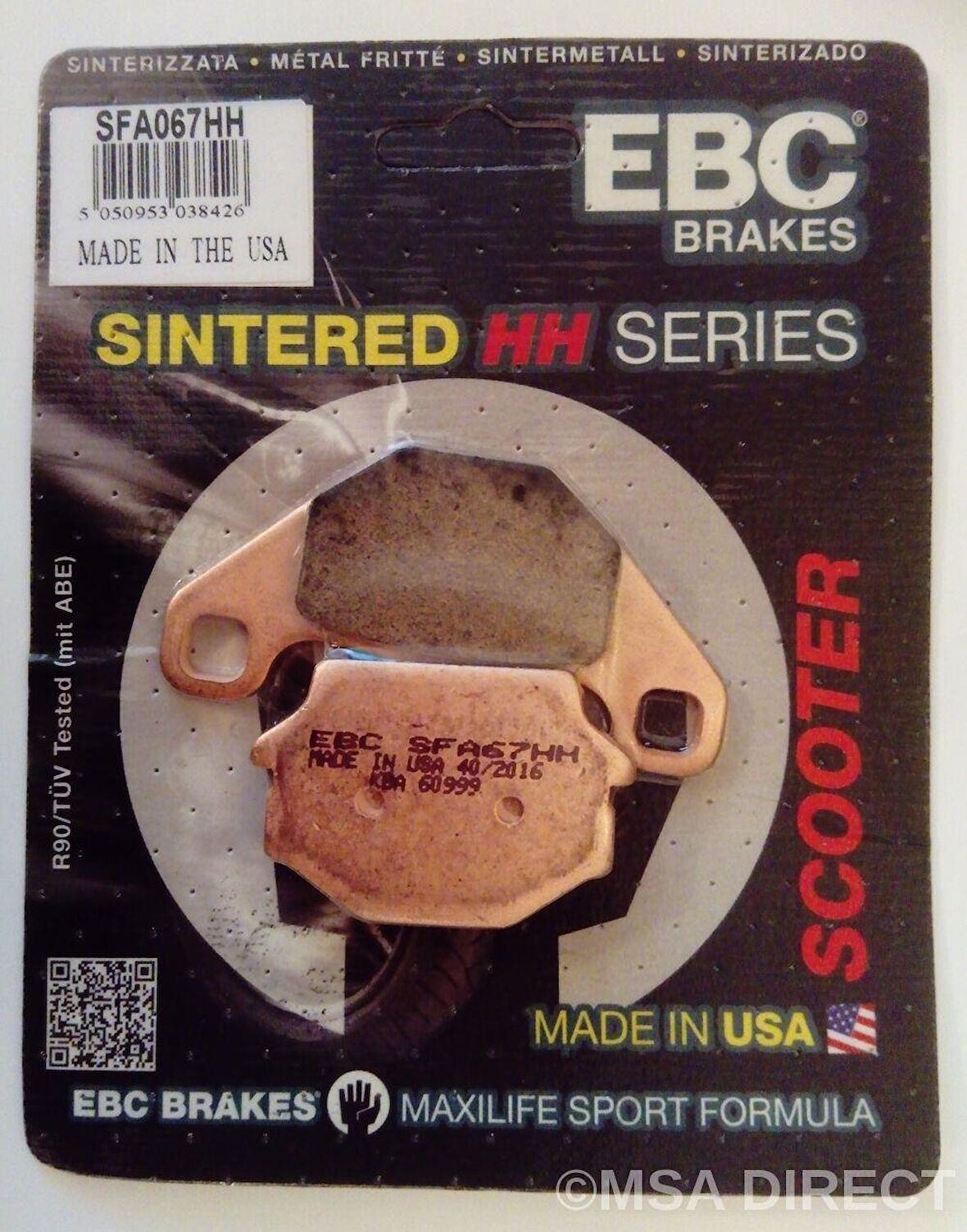 Ebc Sfa067Hh 2014-2024 Peugeot Django 125 Uyumlu Arka Fren Balatası Sinterli Balata