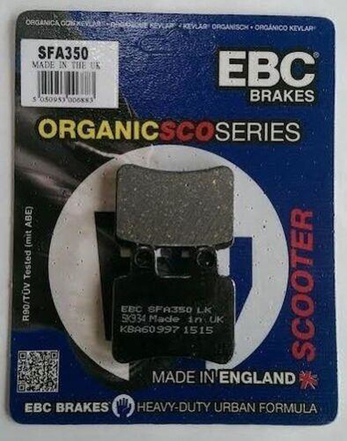 Ebc Sfa350 2007-2012 Peugeot Satelis 250 Uyumlu Arka Fren Balatası (AJP Kaliper) Organik Balata