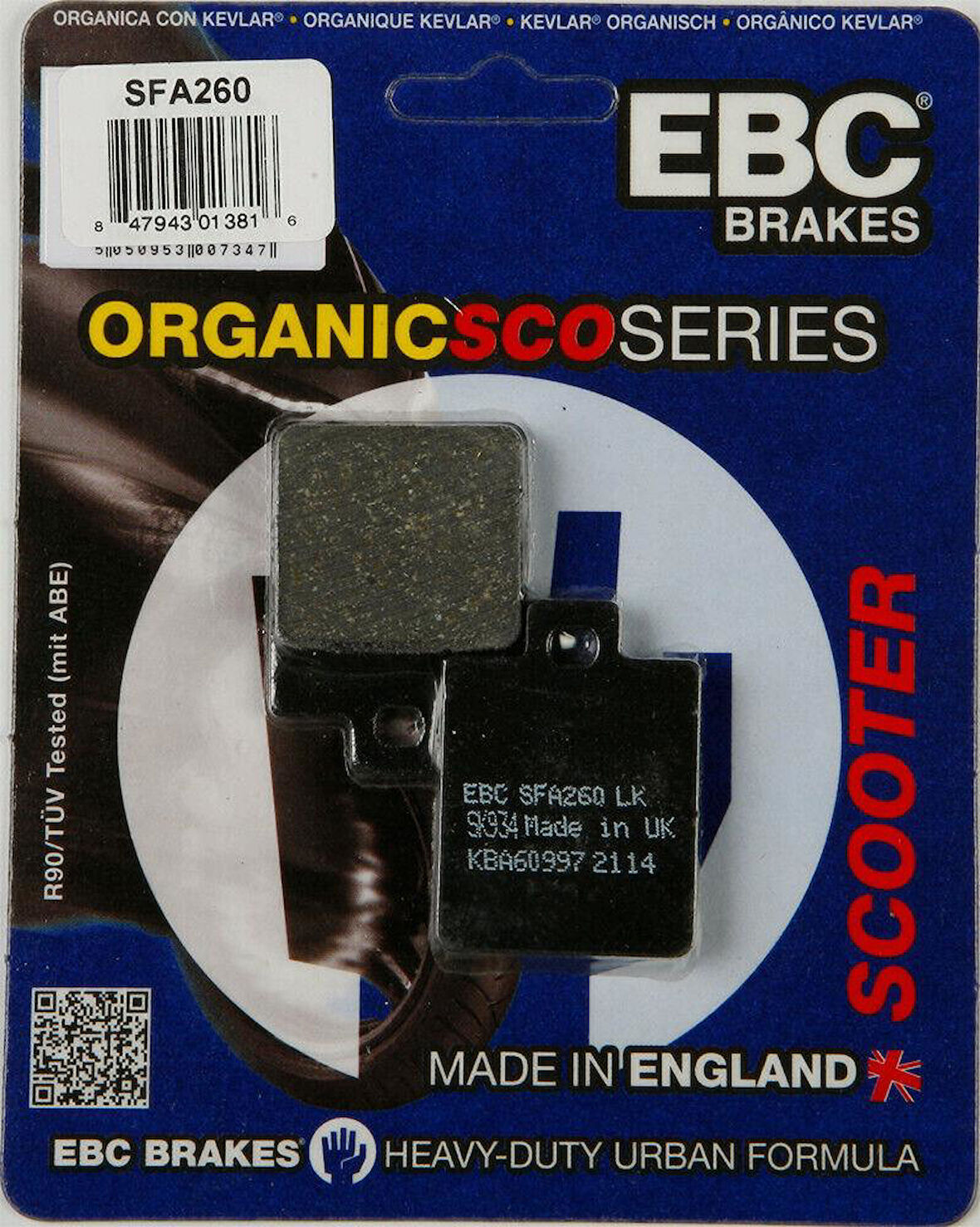 Ebc Sfa260 2006-2010 Piaggio MP3 250 Uyumlu Ön Fren Balatası Organik Balata