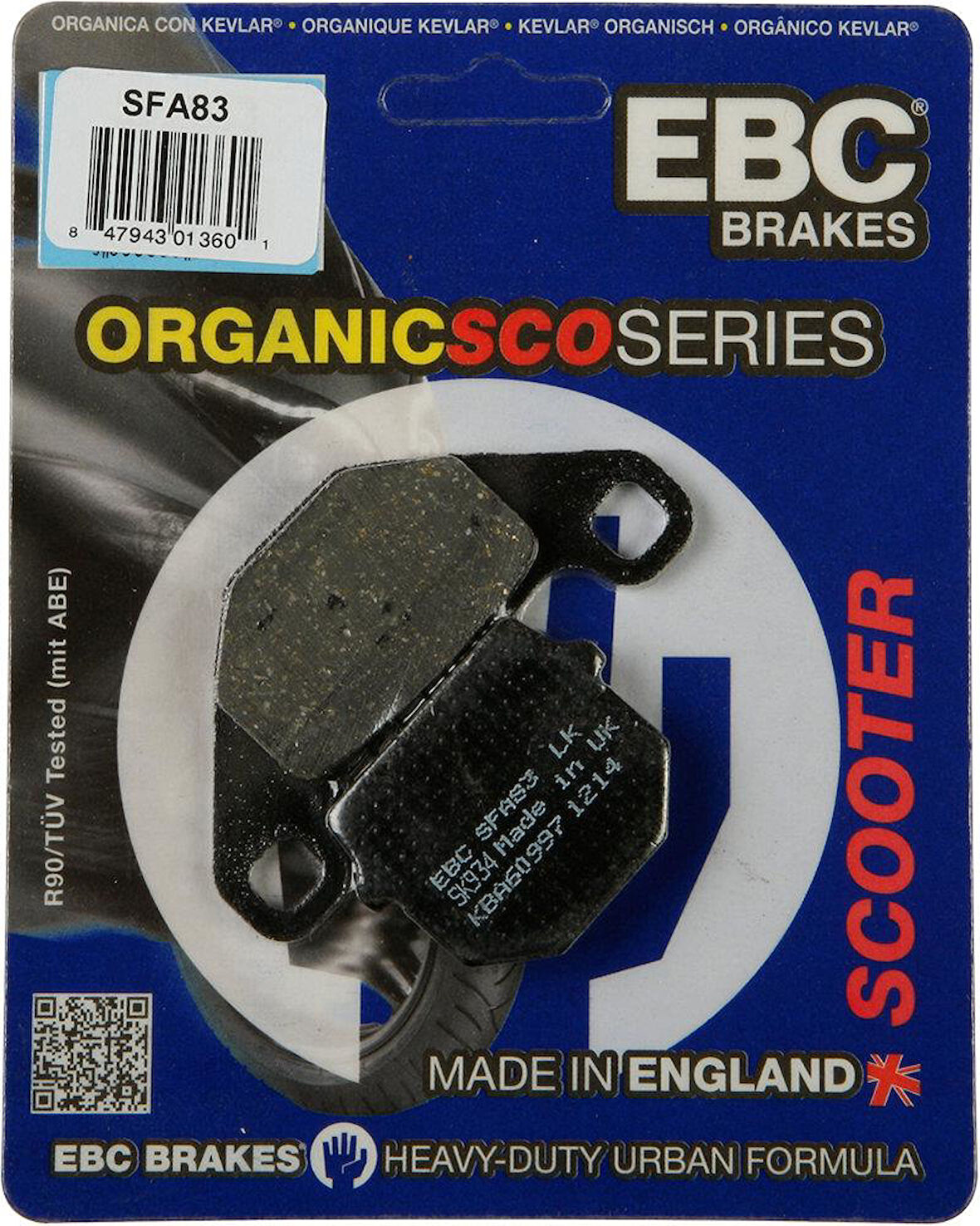 Ebc Sfa083 2005-2021 Piaggio NRG Power 50 Uyumlu Ön Fren Balatası Organik Balata