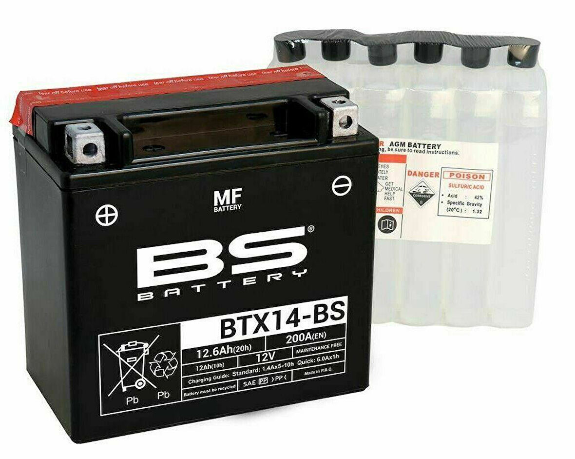 Bs Btx14-Bs 2006-2007 Piaggio X9 250 Uyumlu Akü Sulu Akü