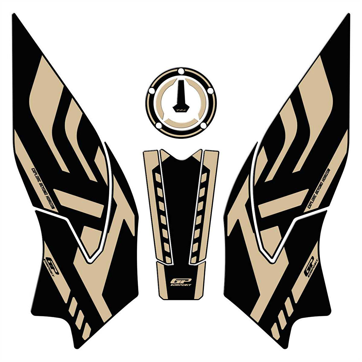 GP Kompozit Benelli TRK 702 X 2024 Uyumlu Tank Pad Seti Siyah-Bej