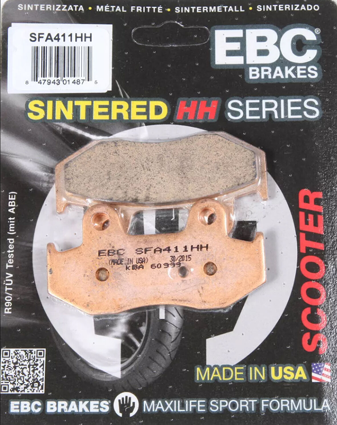 Ebc Sfa411Hh 2001-2006 Suzuki Burgman AN 400 Uyumlu Arka Fren Balatası Sinterli Balata