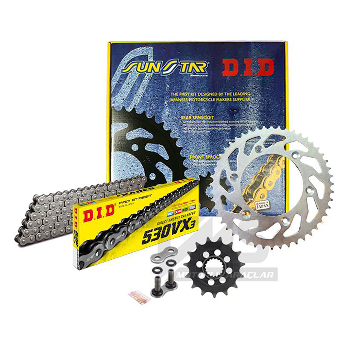 Did-Sunstar 2007-2014 Suzuki GSF 650 Bandit S Uyumlu Zincir Dişli Set Gold (Sarı) Renk
