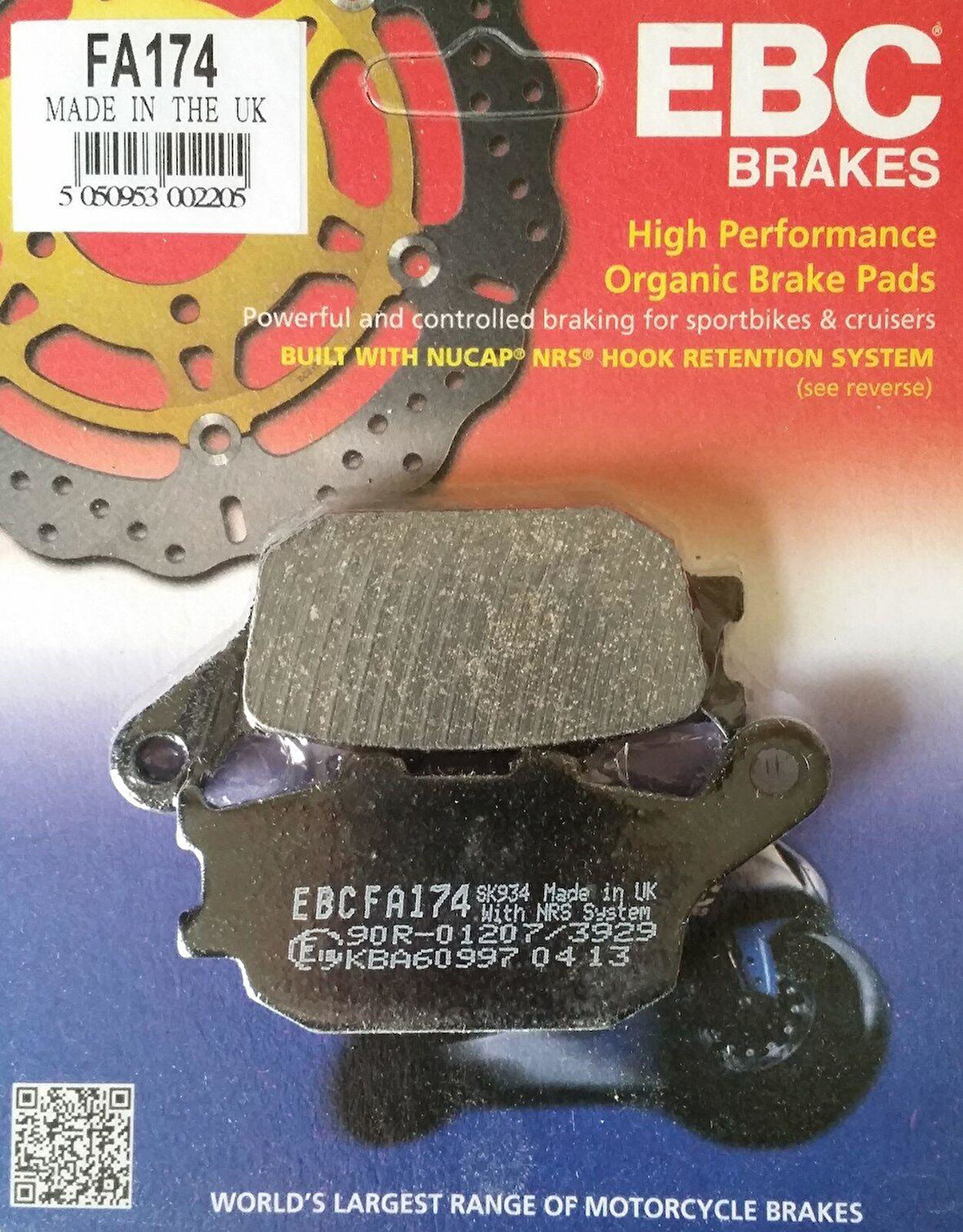 Ebc Fa174 2008-2016 Suzuki GSX 650 F Uyumlu Arka Fren Balatası Organik Balata