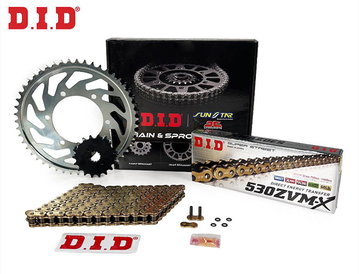 Did Zvmx-Jt 2010-2016 Suzuki GSX 1250 FA Uyumlu Zincir Dişli Set Gold (Sarı) Renk