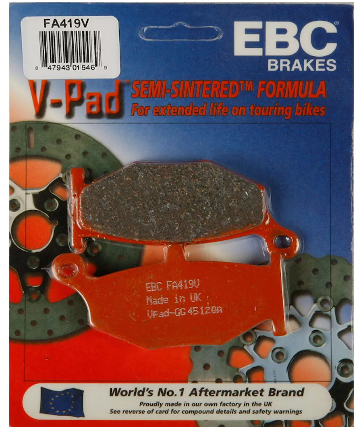 Ebc Fa419V 2006-2010 Suzuki GSX-R 750 Srad Uyumlu Arka Fren Balatası Yarı Sinterli Balata