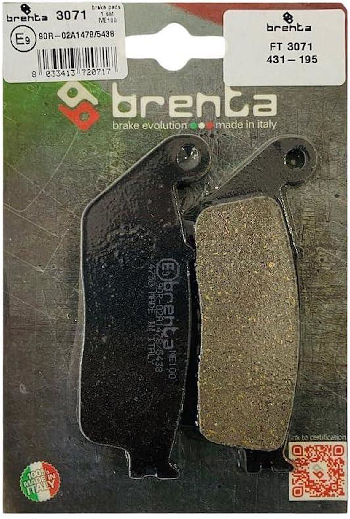 Brenta 431-195 1994-1996 Honda XL 600 Transalp Uyumlu Ön Fren Balatası Organik Balata