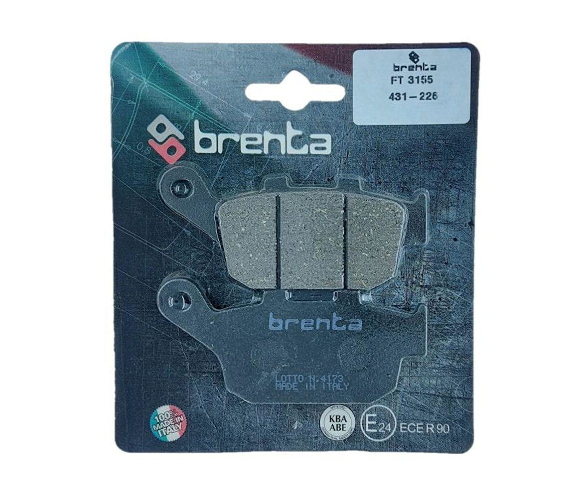 Brenta 431-226 2019-2023 Honda CBR 650 R Uyumlu Arka Fren Balatası Organik Balata