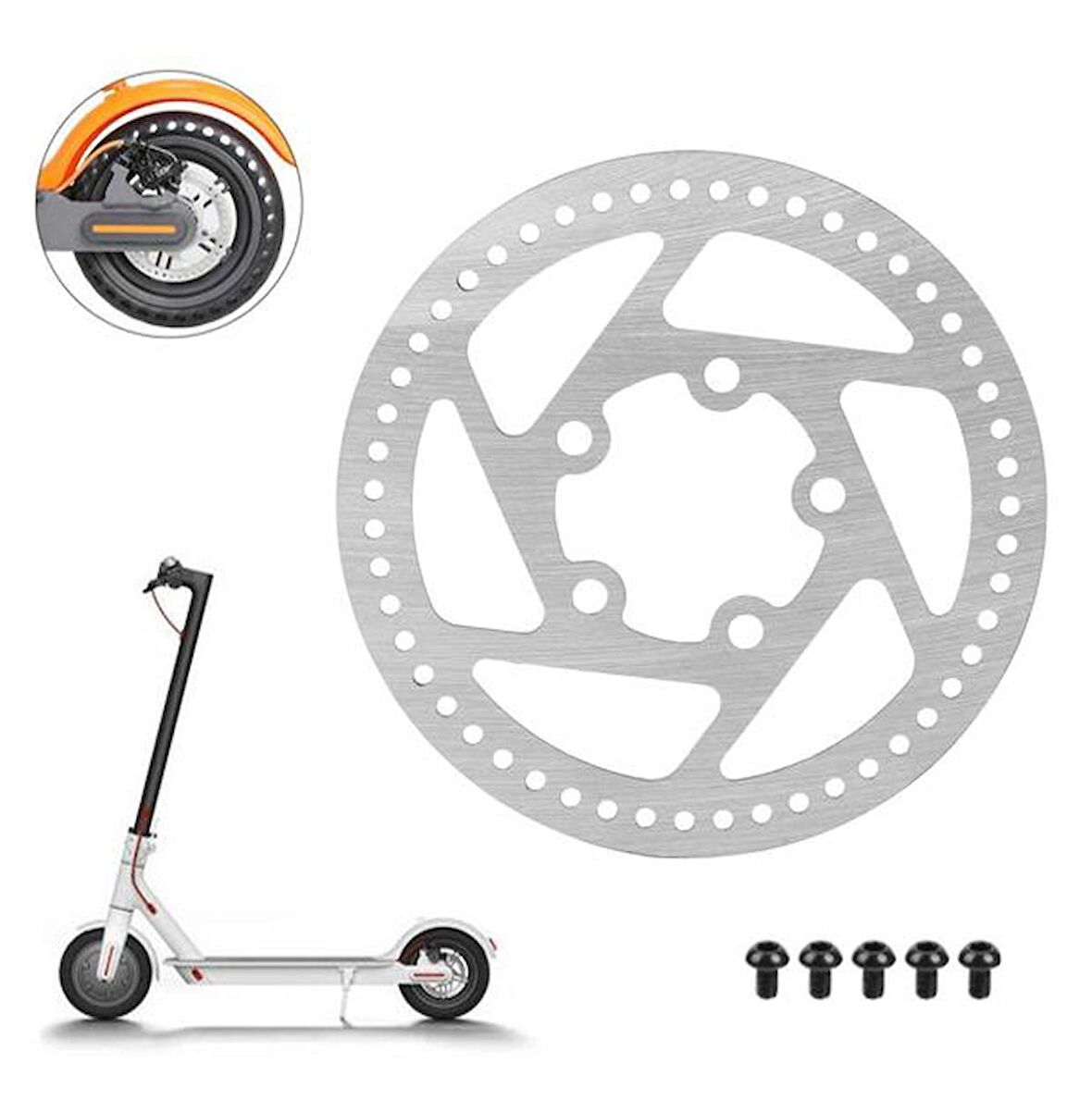 M365 Elektrikli Scooter İçin Arka Teker Fren Diski 110mm 5 Delik 